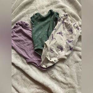 Carter's Kids Bodysuits - Green, Purple, and White